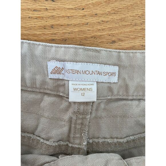 Women's beige 100% cotton cargo eastern mountain shorts size 12‎ - Picture 2 of 6